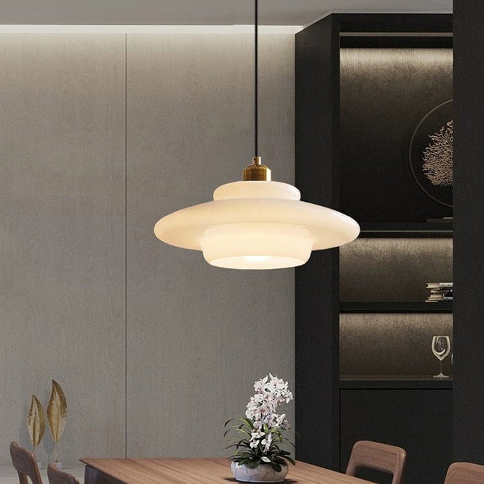 Opalune | Minimalistische Witte Glazen Hanglamp – Bolvormig Design & Zacht Diffuus Licht