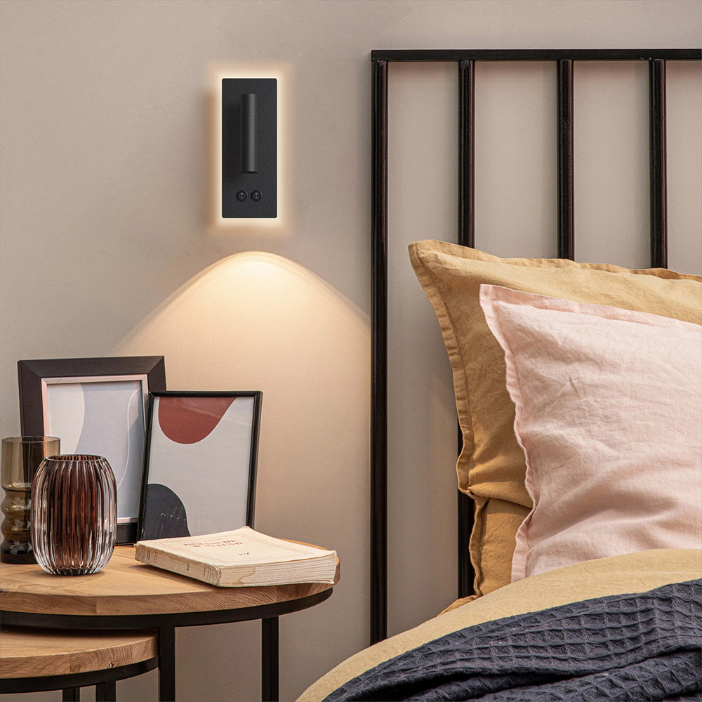 Lunavo | LED Wandlamp met Flexibele Leesarm – USB & Hardwired of Plug-in Bedverlichting