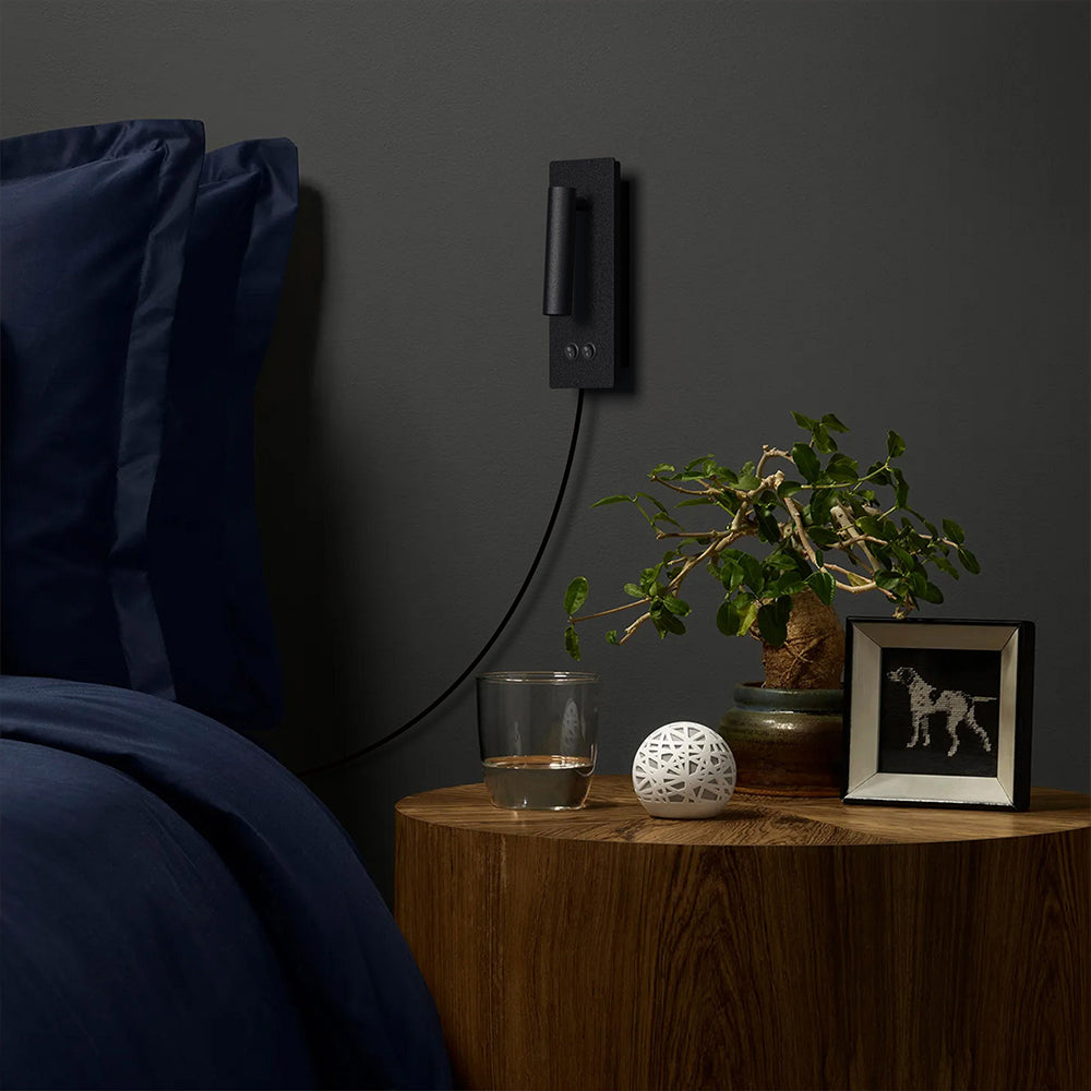 Lunavo | LED Wandlamp met Flexibele Leesarm – USB & Hardwired of Plug-in Bedverlichting