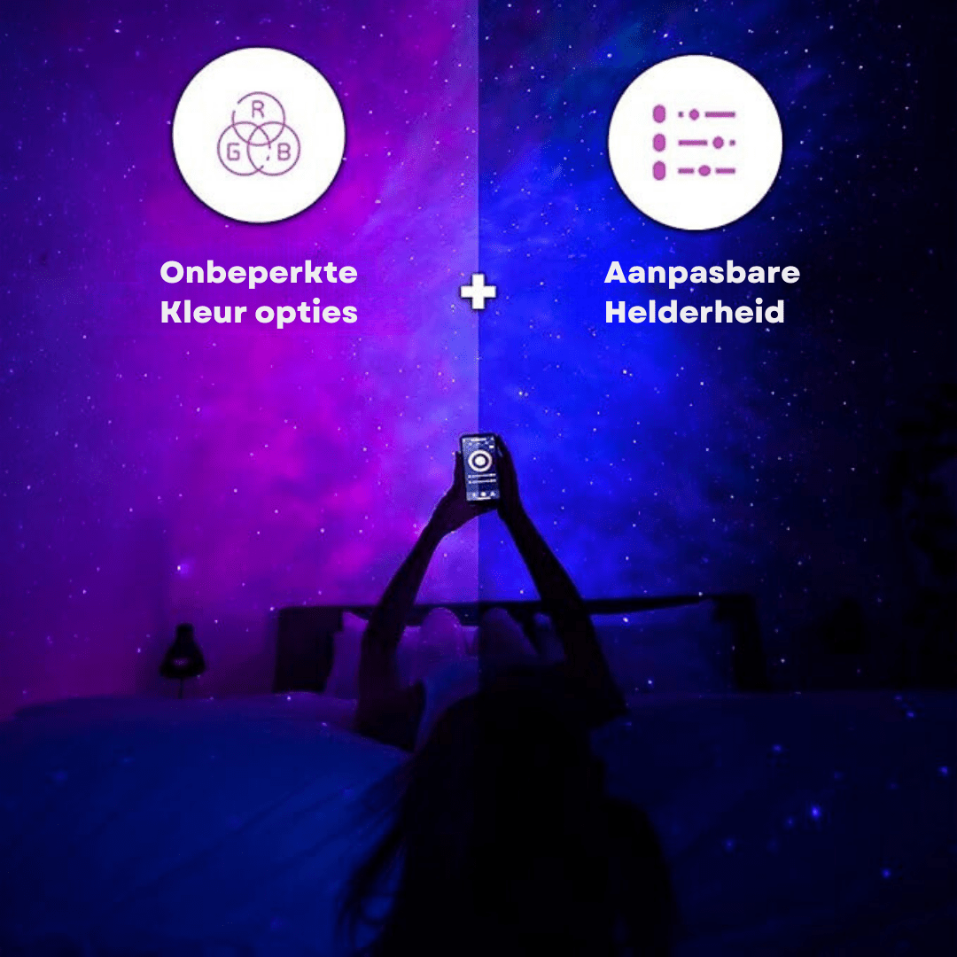 CosmiGlow | Galaxy Projector met Sterrenhemel & Kleureffecten – Draaibare 360° Lichtshow voor Slaapkamer of Relaxruimte