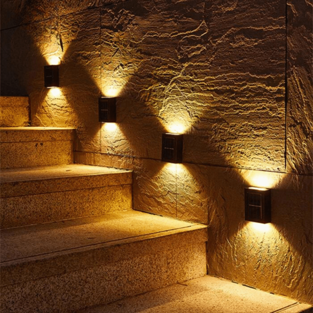AuroraLux | Luxe Draadloze Solar Wandlampen – Warm Licht & Weerbestendig Design