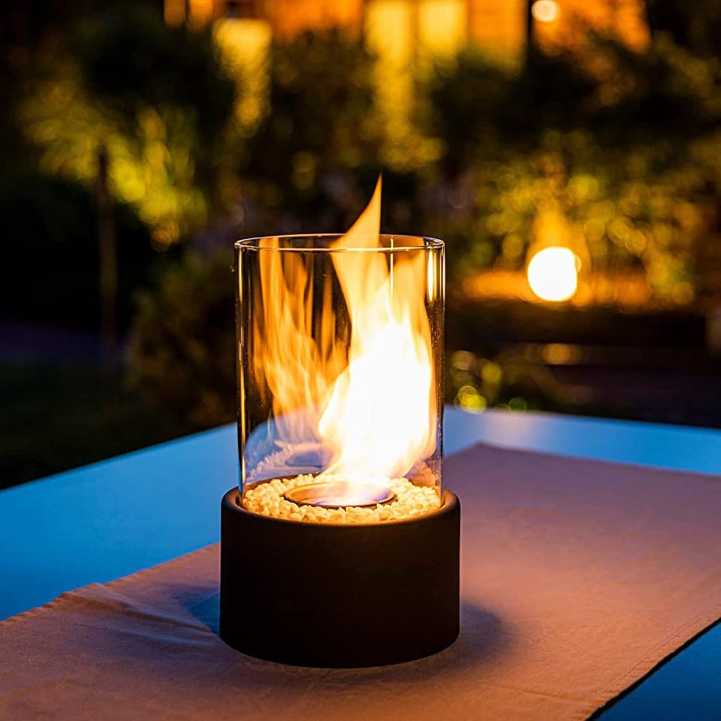 Flamora™ | Sfeervolle Olie Tafelhaard met Echt Vuur – Voor Avonden vol Warmte en Stijl