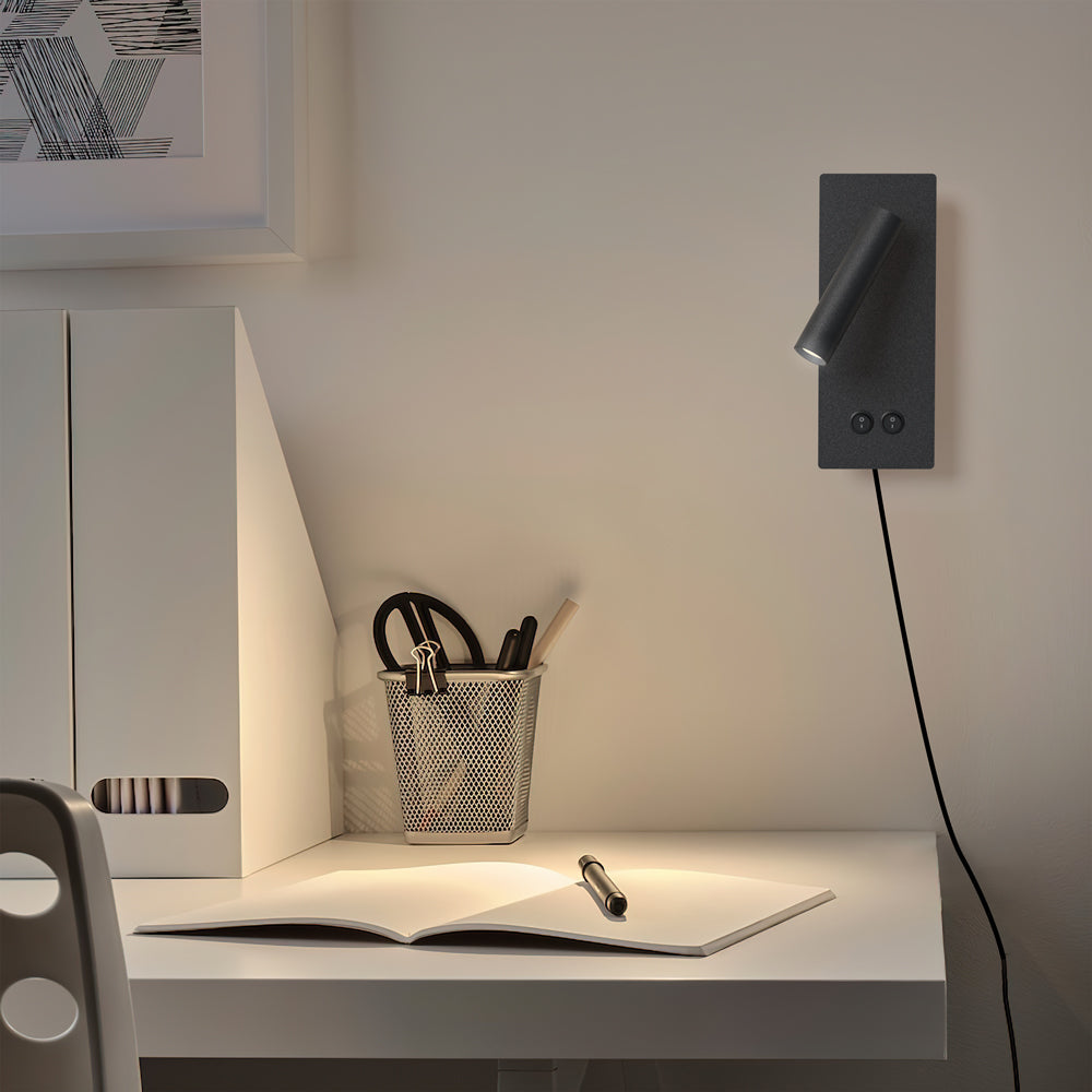 Lunavo | LED Wandlamp met Flexibele Leesarm – USB & Hardwired of Plug-in Bedverlichting