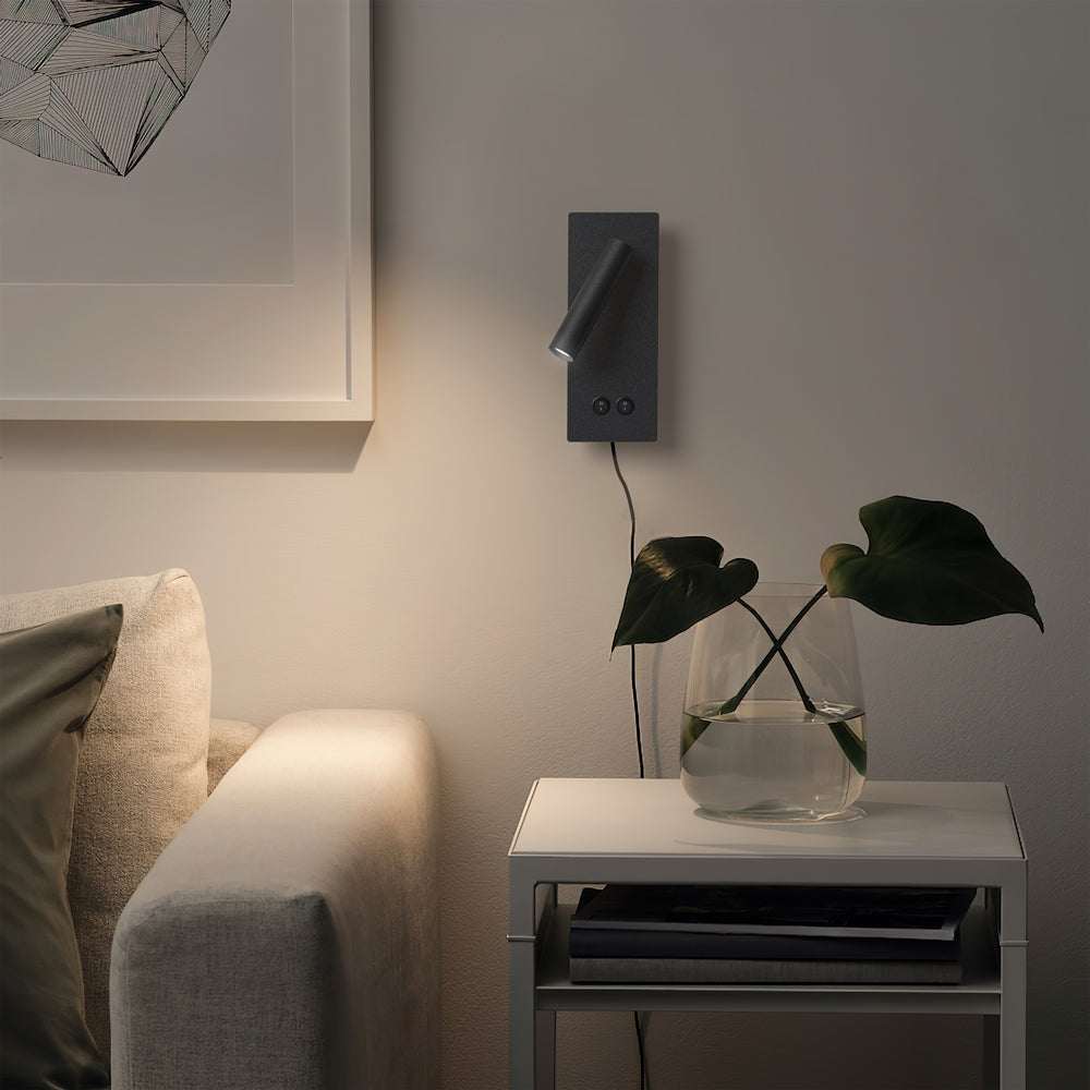 Lunavo | LED Wandlamp met Flexibele Leesarm – USB & Hardwired of Plug-in Bedverlichting