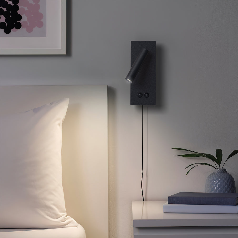 Lunavo | LED Wandlamp met Flexibele Leesarm – USB & Hardwired of Plug-in Bedverlichting