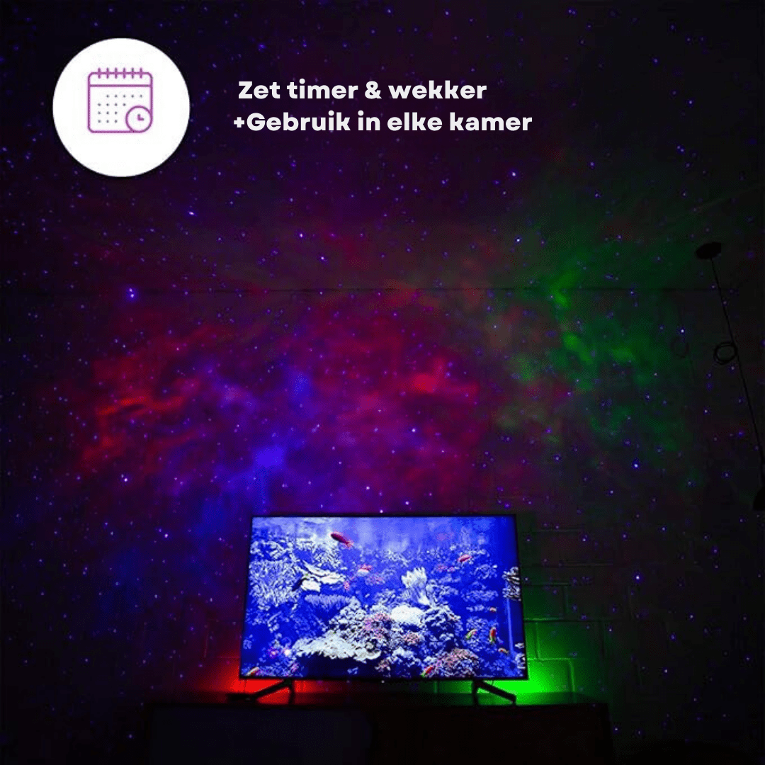CosmiGlow | Galaxy Projector met Sterrenhemel & Kleureffecten – Draaibare 360° Lichtshow voor Slaapkamer of Relaxruimte