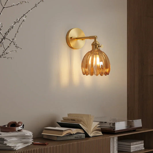 Freya - Vintage Glas Wandlamp in Bloemvorm