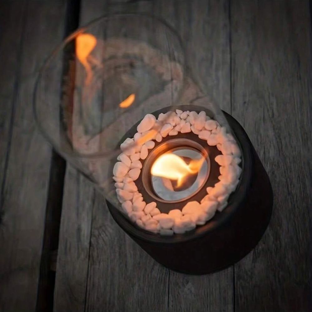 Flamora™ | Sfeervolle Olie Tafelhaard met Echt Vuur – Voor Avonden vol Warmte en Stijl