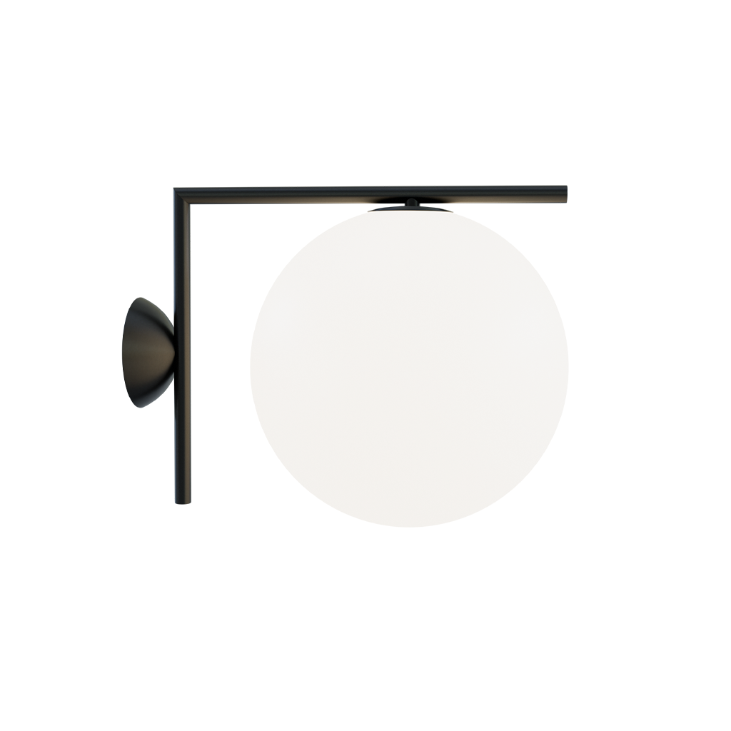 Opalune | Melkglazen Wandlamp – Opaal Bol in Messing, Zwart of Chroom voor Luxe Interieurs